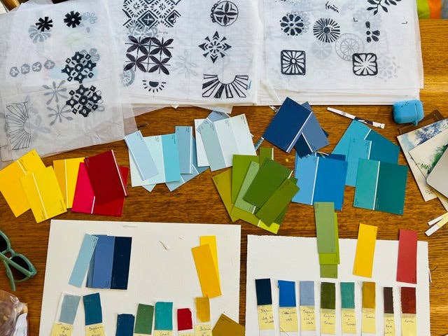 Canvas Holiday Table Runner, Balekana Print - Sand & Loom