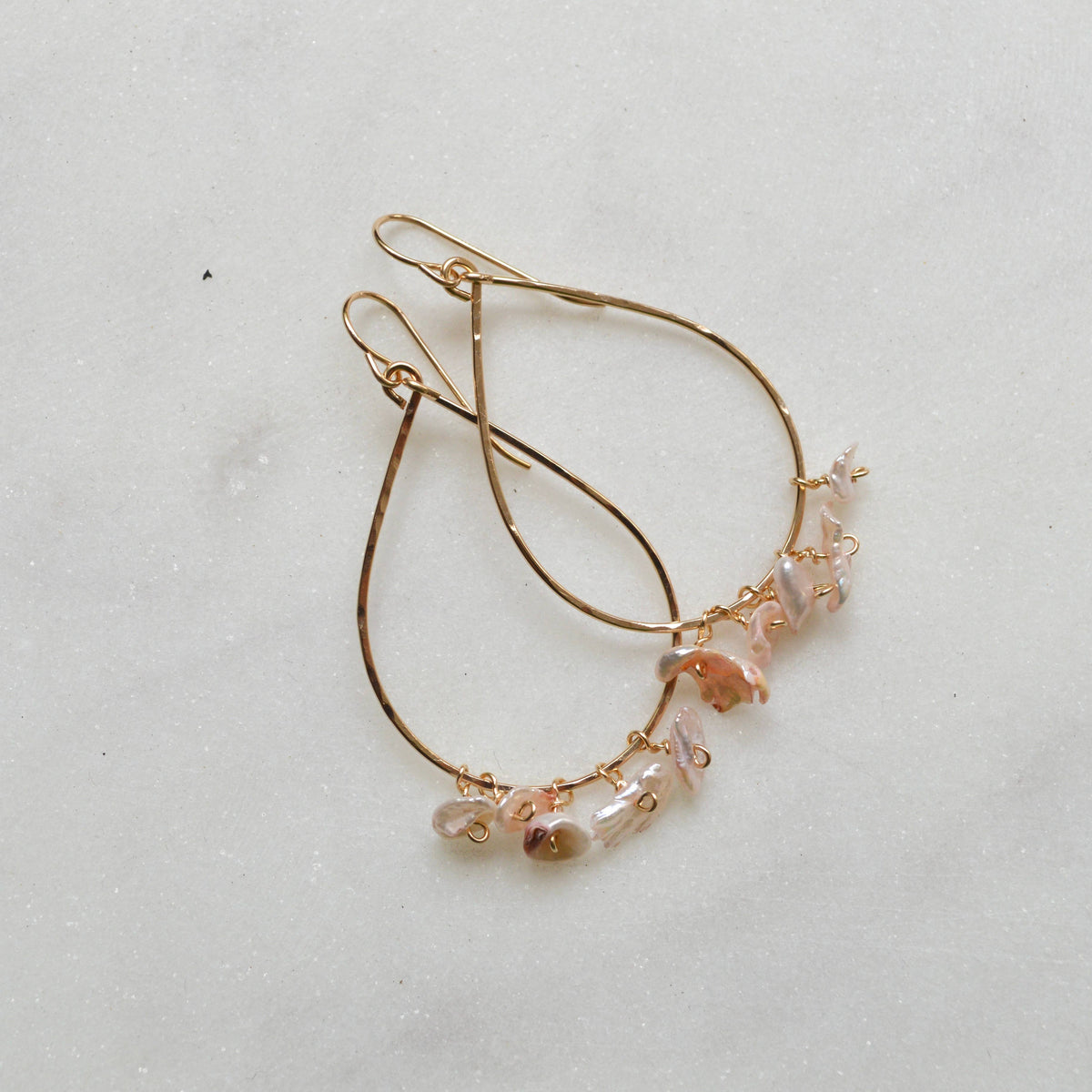 Light Pink Keshi Teardrops