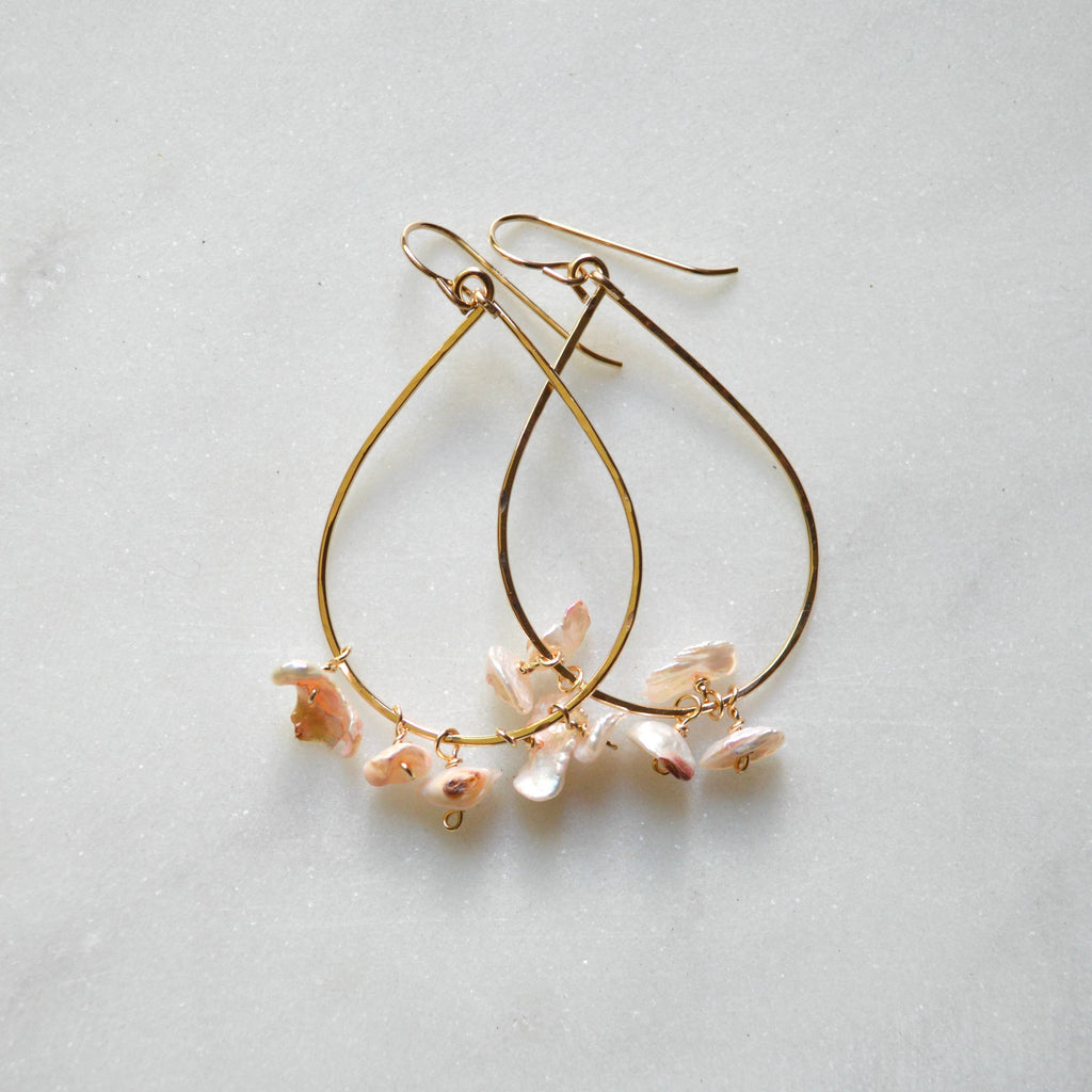 Light Pink Keshi Teardrops