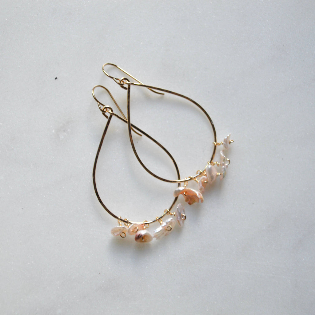 Light Pink Keshi Teardrops