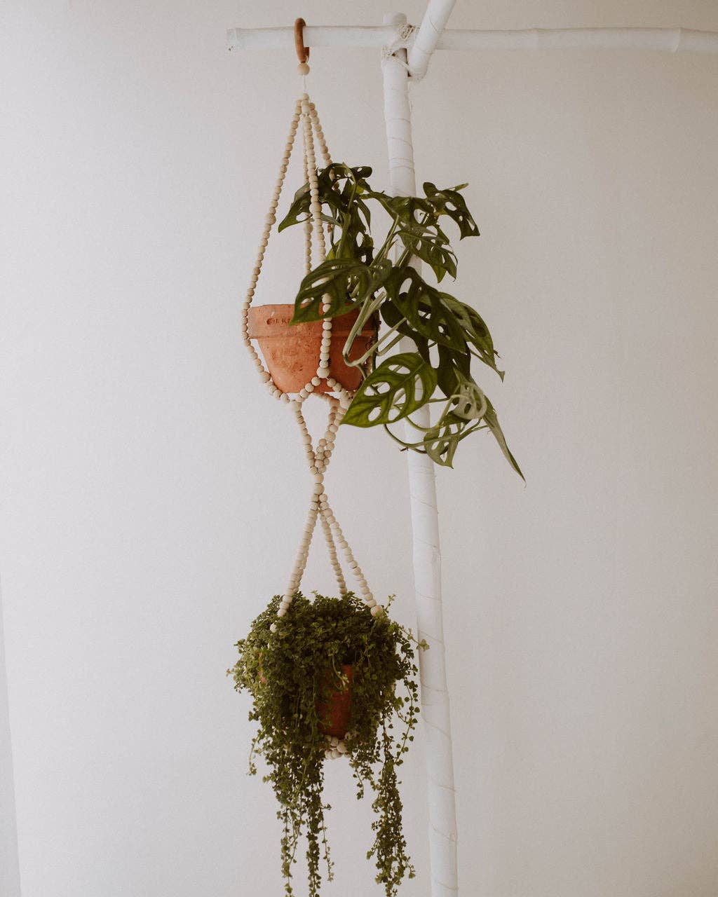 Wood Beaded Plant Hanger