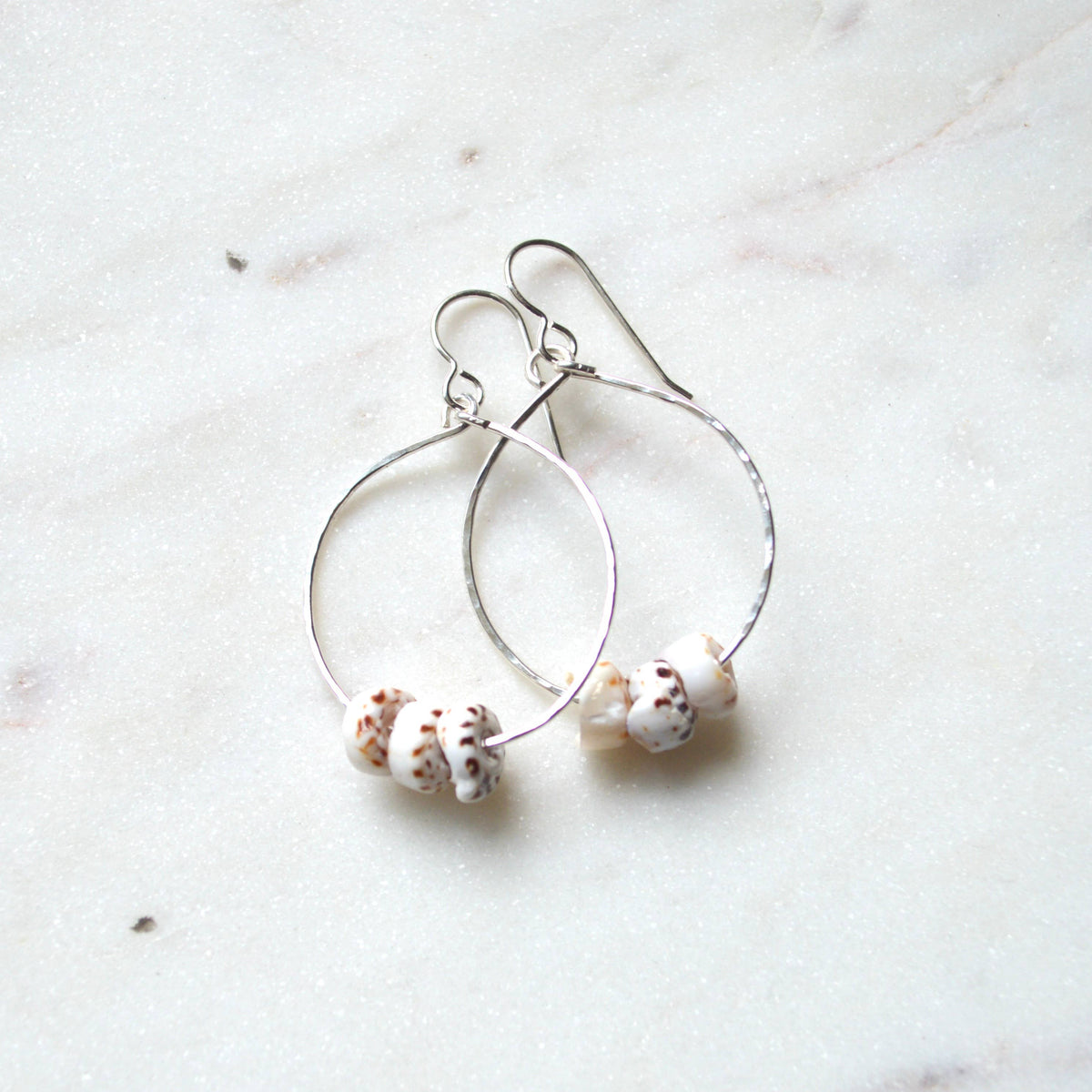 Triple Puka Shell Hoops