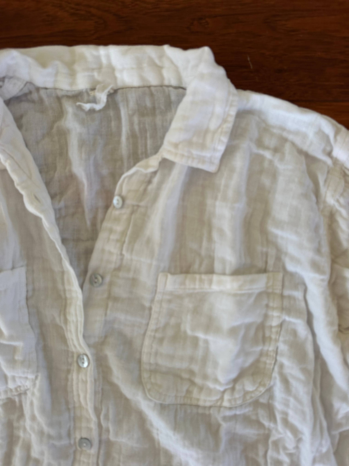 Organic Cotton Gauze Beach Shirt — White