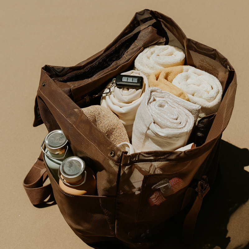 Beach Hauler Mesh Backpack - Espresso - Sand & Loom