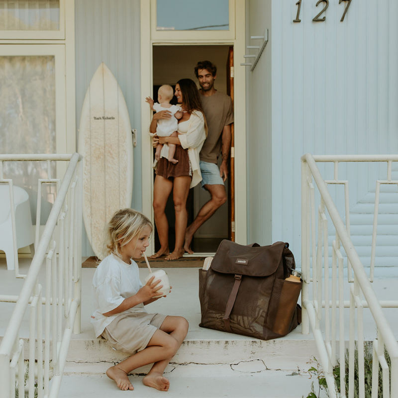 Beach Hauler Mesh Backpack - Espresso - Sand & Loom