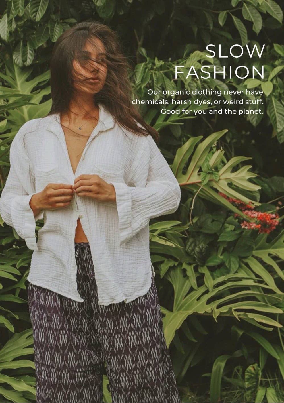 Organic Cotton Gauze Beach Shirt — White