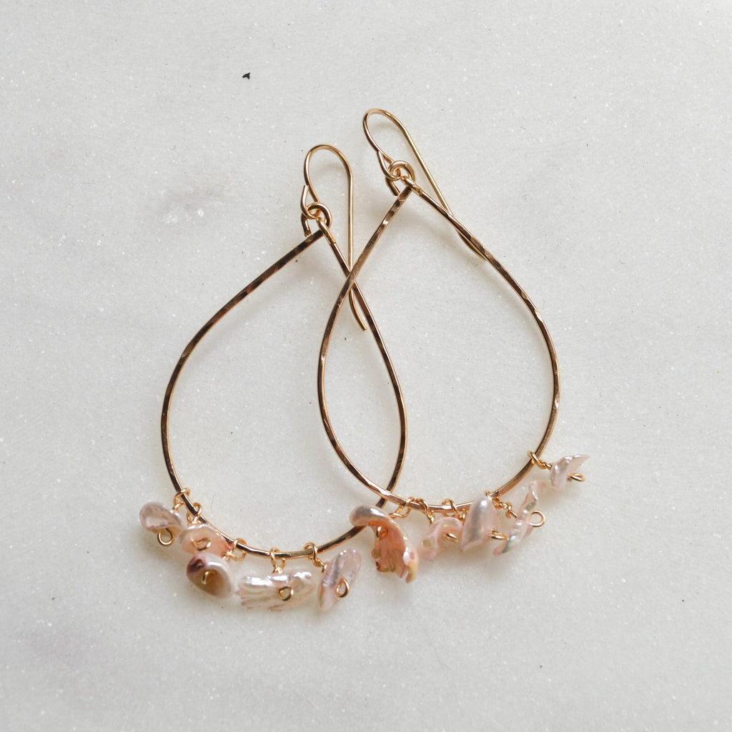 Light Pink Keshi Teardrops