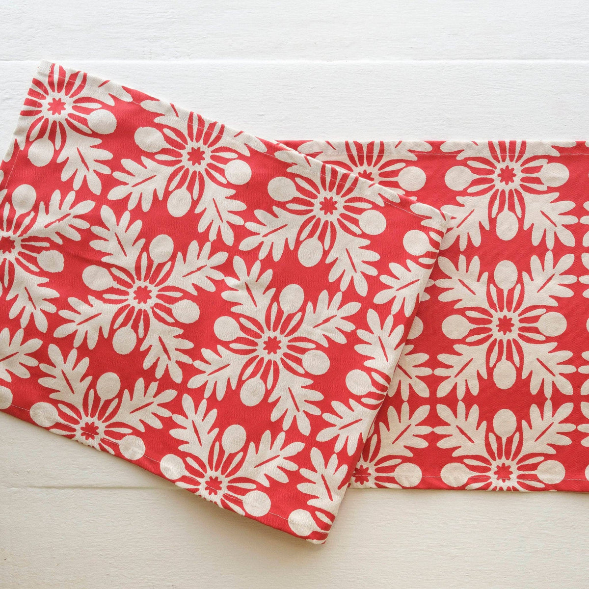 Canvas Holiday Table Runner, Balekana Print - Sand & Loom