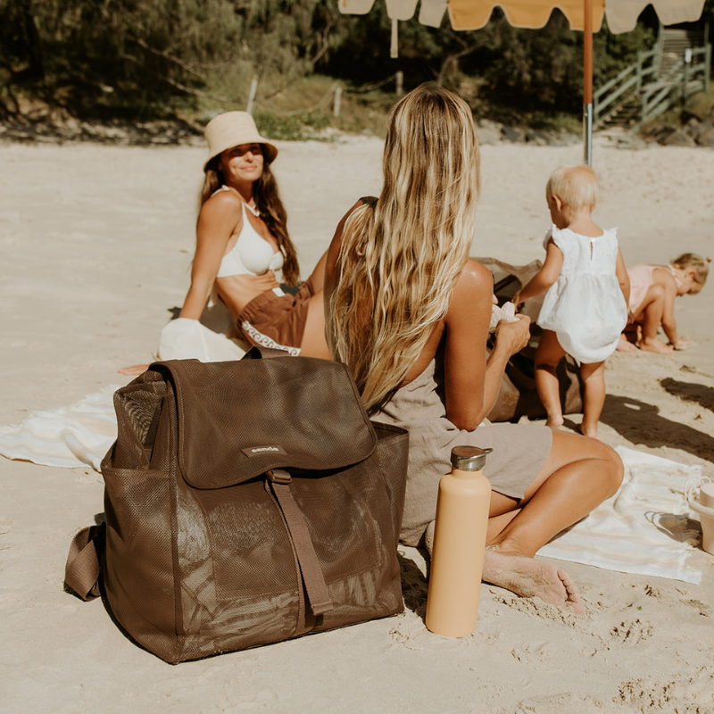 Beach Hauler Mesh Backpack - Espresso - Sand & Loom