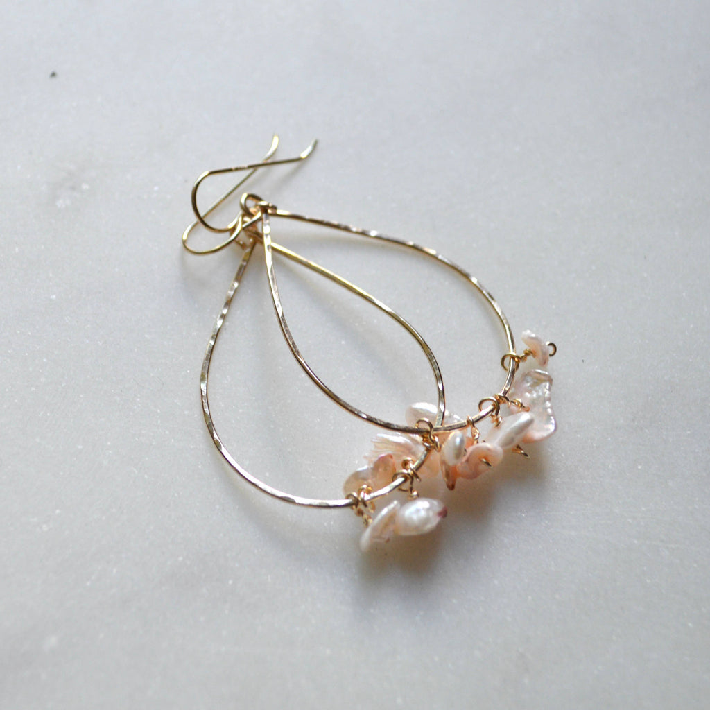 Light Pink Keshi Teardrops