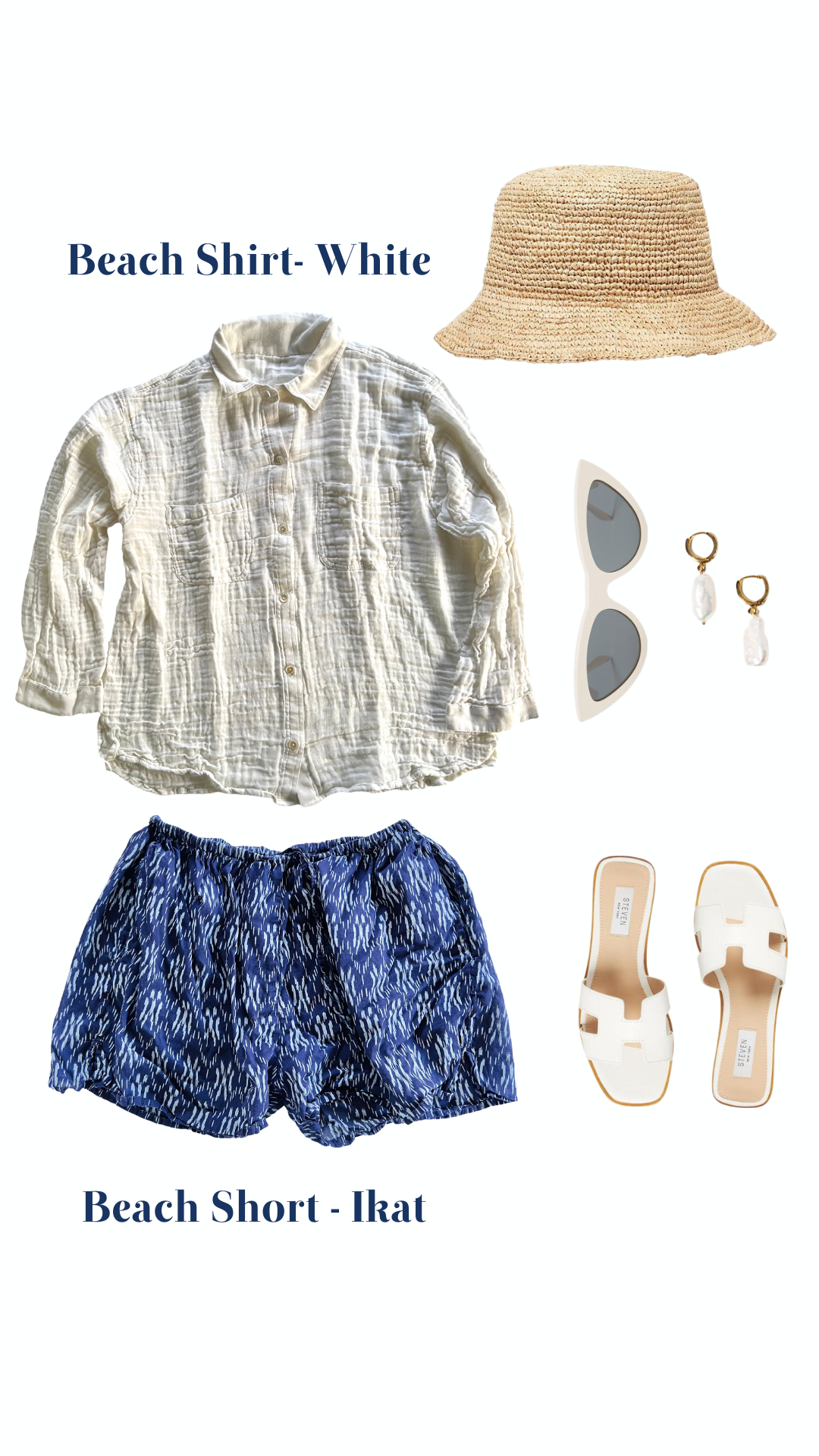Organic Cotton Gauze Beach Shirt — White